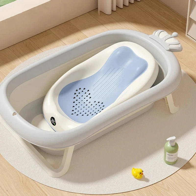 Folding Baby Bath Tub – Non-Slip Newborn Shower Support - Image 3