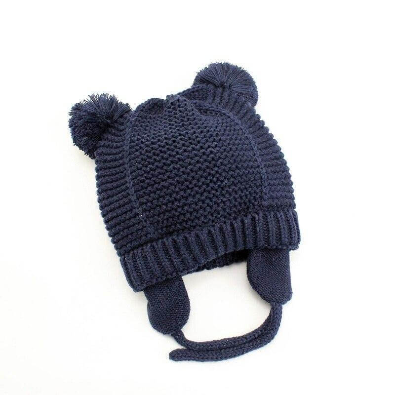 Baby Cotton Knitted Earflap Beanie Bonnet Cap - Image 3