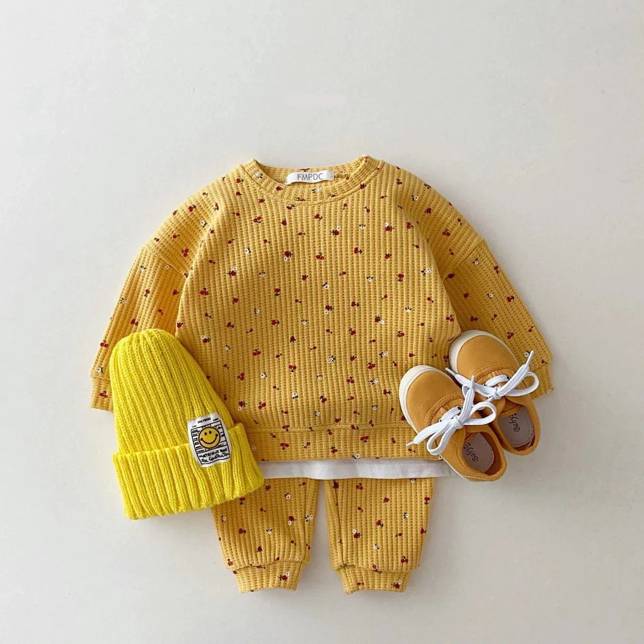 Baby Girl Waffle Cotton Set - Image 9