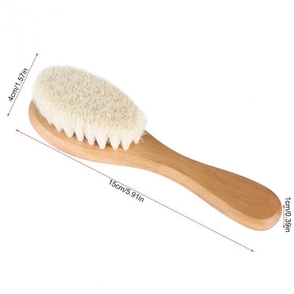 Natural Wool Baby Wooden Brush - Image 4