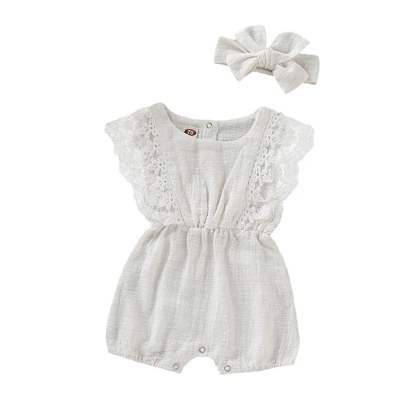 Baby Girl Lace Romper - Image 5