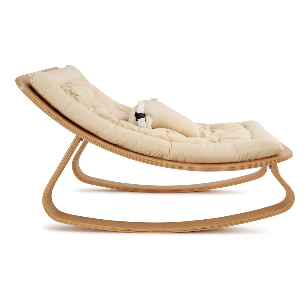 Natural Wooden Organic Cotton Cushion Baby Rocker - Image 10