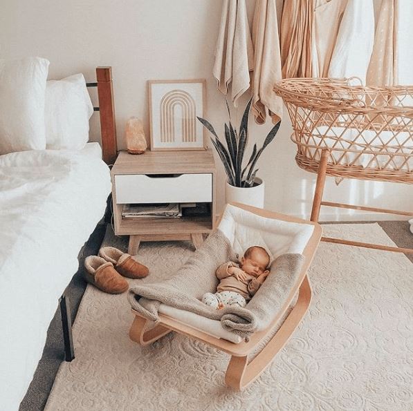 Natural Wooden Organic Cotton Cushion Baby Rocker - Image 17