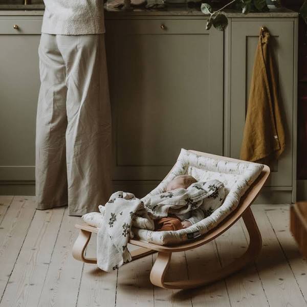 Natural Wooden Organic Cotton Cushion Baby Rocker - Image 21