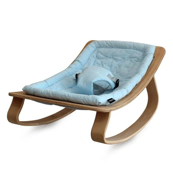 Natural Wooden Organic Cotton Cushion Baby Rocker - Image 3