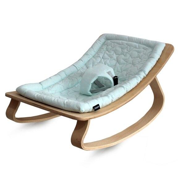 Natural Wooden Organic Cotton Cushion Baby Rocker - Image 4