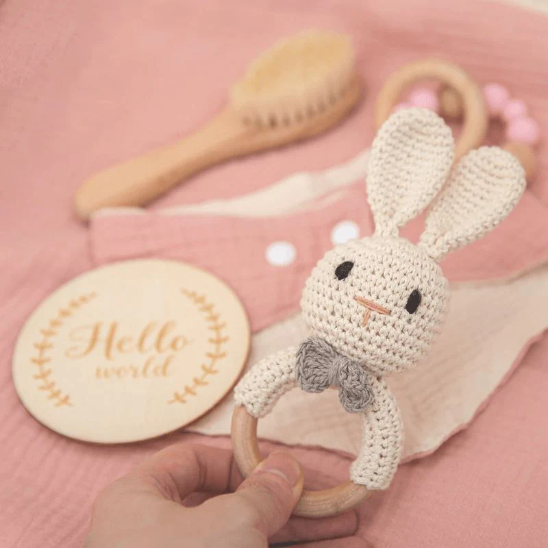 Wooden Rattles Cotton Blanket Baby Gift Set - Image 10