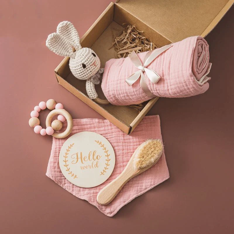 Wooden Rattles Cotton Blanket Baby Gift Set - Image 11