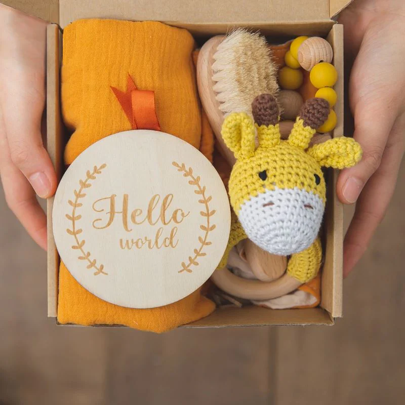 Wooden Rattles Cotton Blanket Baby Gift Set - Image 13