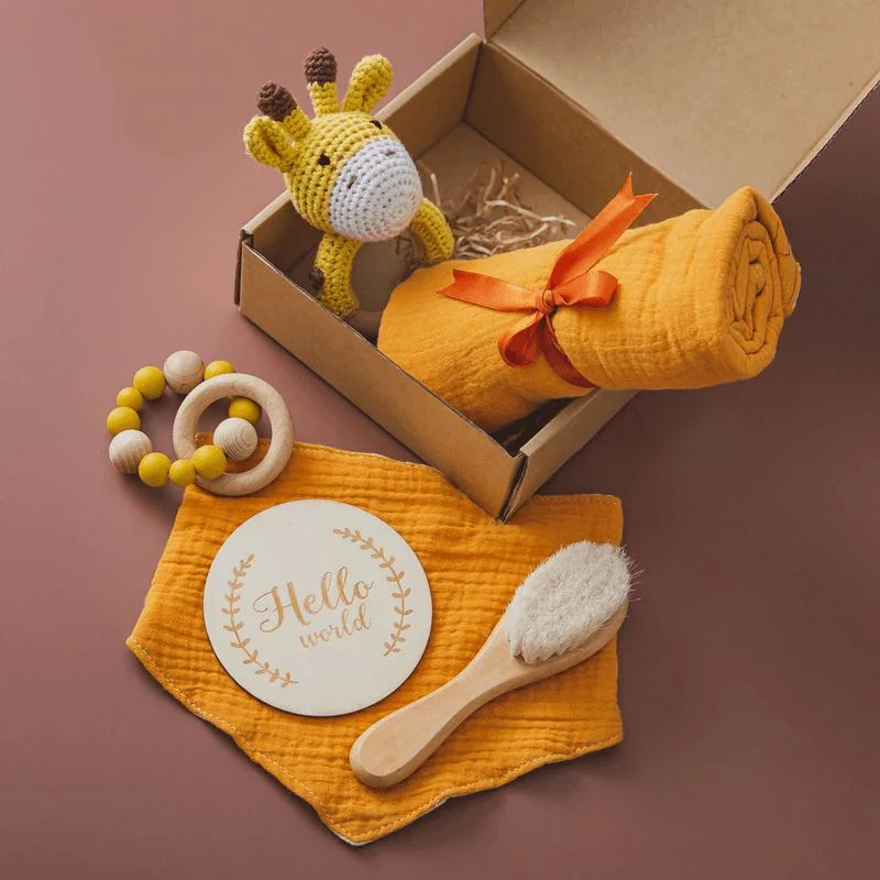 Wooden Rattles Cotton Blanket Baby Gift Set - Image 14