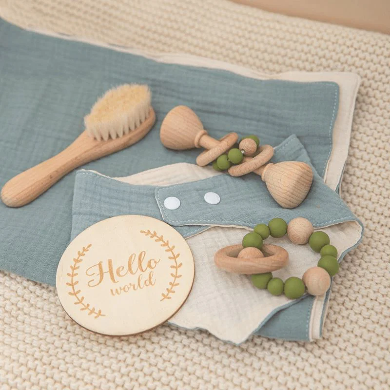 Wooden Rattles Cotton Blanket Baby Gift Set - Image 6
